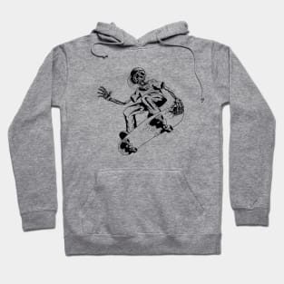 Funny Skeleton Playing Skateboard Skull Playing Skateboard Gifts Hoodie